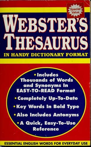 Webster's Thesaurus (In Handy Dictionary Format) (2005 edition) | Open ...