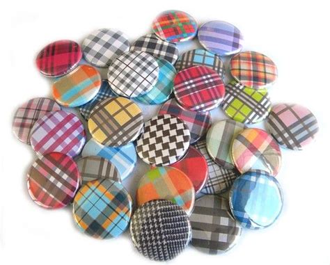 Plaid Buttons Button Crafts Etsy Crafts