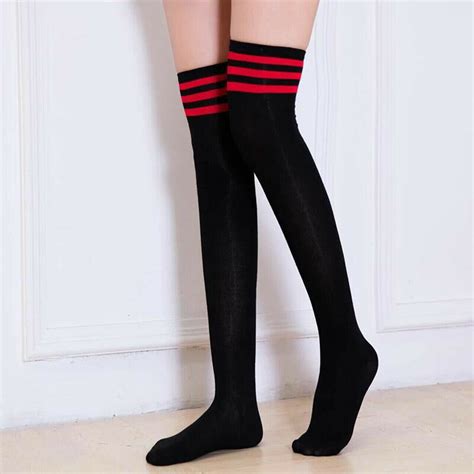 Women Girl Over Knee High Socks Spring Autumn Winter Warm Knit Soft