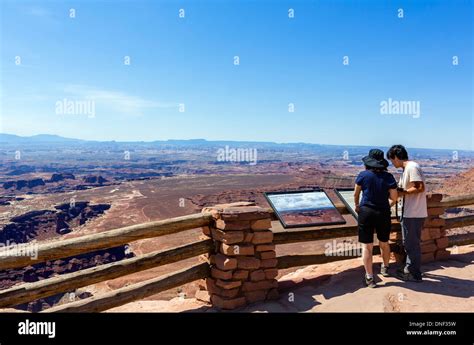 Tourists At Grand View Point Overlook Island In The Sky Canyonlands