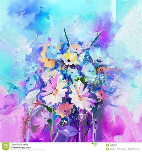 Abstract Floral Oil Color Painting Flower Paintings On