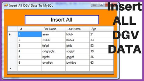 Vb Net How To Insert All Datagridview Data Into Mysql Database Using For Loop With Source