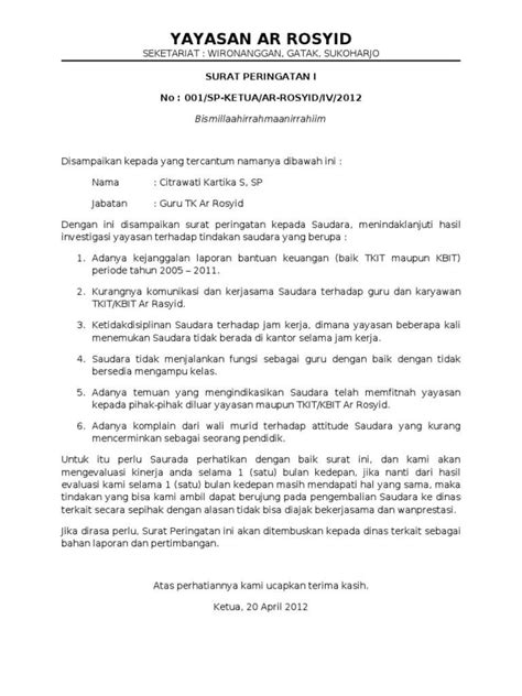 Contoh Surat Peringatan Paling Mudah Wajib Dicoba