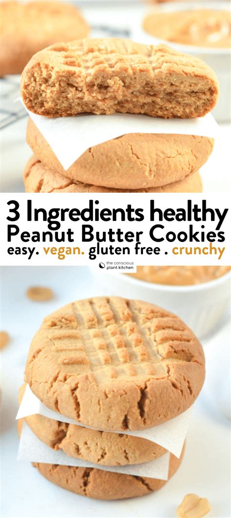 How to make 3 ingredient pb cookies. 3 ingredients vegan peanut butter cookies | Recipe (With ...
