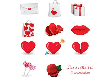 Free Vector Icon Set For Valentines Day