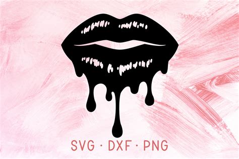 Dripping Lips Svg Dxf Png Files For Cricut Dripping Lip Gloss Etsy