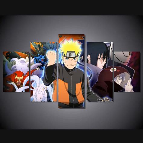 5 Panel Modular Pictures Canvas Painting Naruto Anime Painting Wall Art