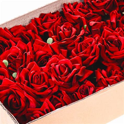 6 Red Velvet Roses 6 Wired Velvet Roses Shelf Edge Uk