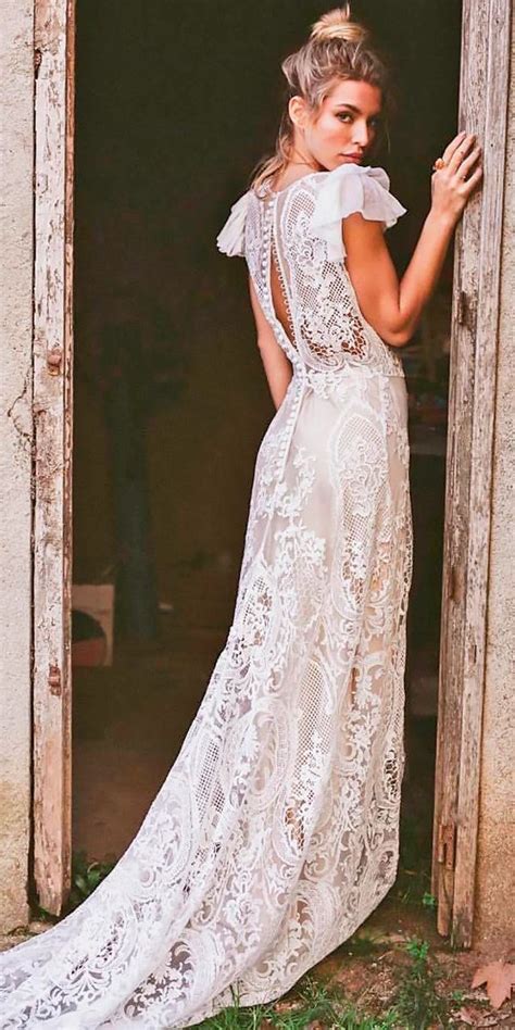 30 Boho Wedding Dresses Of Your Dream ️ Boho Wedding Dresses Hippie Lace With Sleeves Open Back
