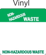 Non Hazardous Waste Vinyl Labels Hwl V
