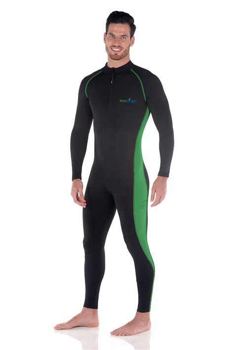 Buy Men Full Body Uv Swimsuit Stinger Suit Dive Skin Sun Protection Upf50 Black Emerald Forest