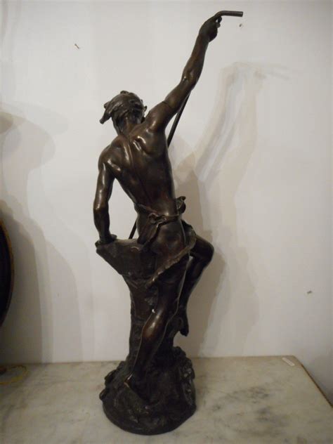 Proantic Bronze Sculpture The Sinner Of Conger Signed Ernest Justin F