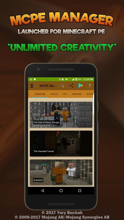 Download minecraft apk for android, apk file named com.mojang.minecraftpe and app developer company is mojang. Launcher MCPE Manager for Minecraft PE Master for Android ...