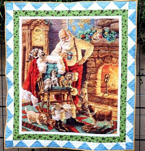 Cozy Christmas Quilt With Santa And Friends Panel Free Pattern