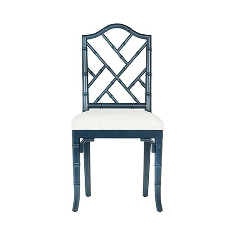Worlds Away Fairfield Dining Chair In Navy Lacquer Fairfield Nvy