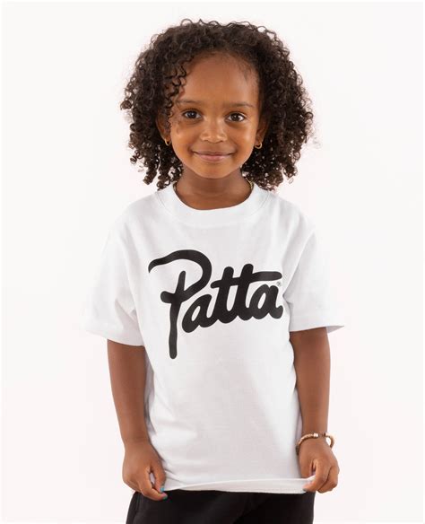 Patta Kids Script Logo T Shirt White