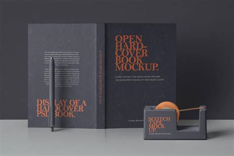 Download This Open Hardbook Cover Mockup In PSD - Designhooks