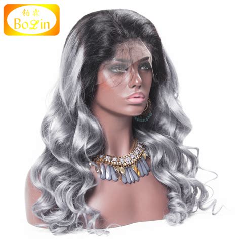Chinese Virgin 1bgray Hair Silk Base Full Lace Wig 100 Human Hair Wig