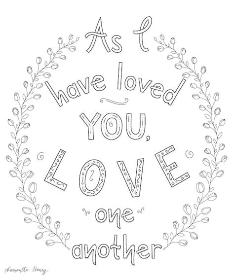 Love One Another Coloring Page Lds Telon Colors