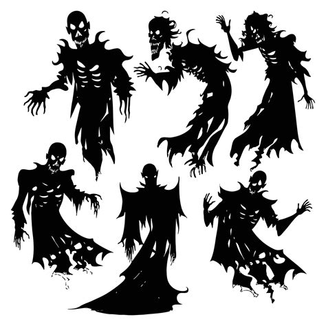 Halloween Evil Spirit Silhouette Scary Nightmare Ghost Characters
