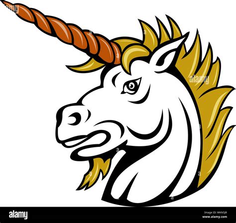 Illustration Of An Angry Cartoon Unicorn Isolated On White Stock Photo