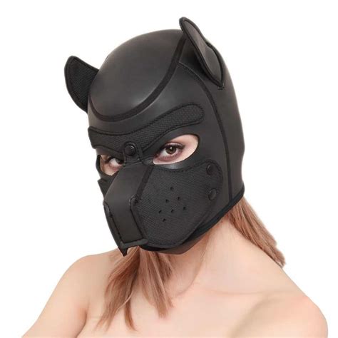 10 Color Ml Sexy Sex Mask Cosplay Dog Full Head Mask With Ears Soft
