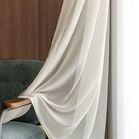 Illusion Detailed Texture White Sheer Curtains Voila Voile®