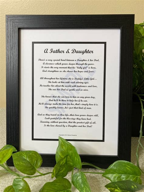 To Dad From Daughter Poem Digital Download Unframed Father Etsy