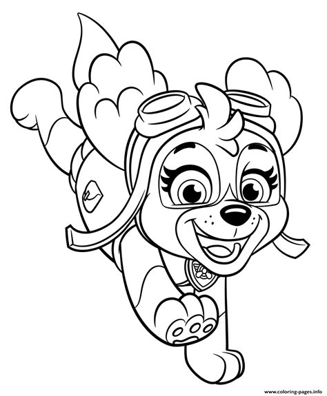 Paw Patrol Mighty Pups Coloring Page Paw Patrol Coloring Skye Paw