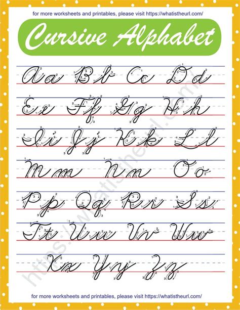 Cursive Alphabet Chart In High Quality Printable Pdf Your Home