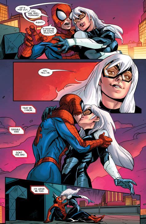 The First Kiss Between Spider Man And Black Cat Of Earth Felicia Ends Up Stealing Somethi
