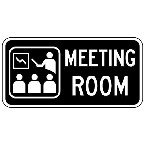 Meeting Room Sign With Symbol And Text 12x6
