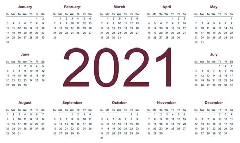 2021 Calendar Png Transparent Images Png All