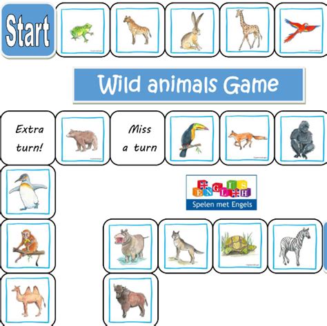 Bordspel Wild Animals Voor Groep 5 8 Spelen Met Engels