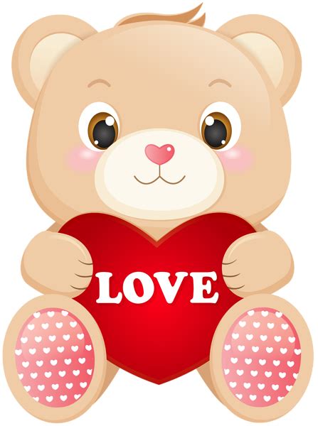 Teddy Bear With Love Heart Transparent Image Teddy Bears Valentines