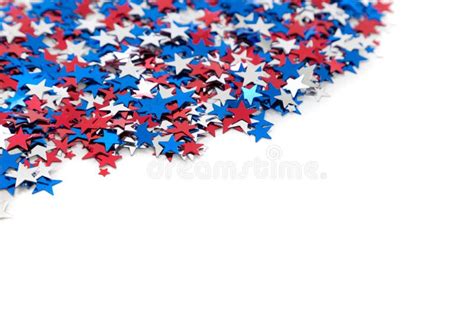 Red White And Blue Star Shaped Confetti On White Stock Photo Image Of