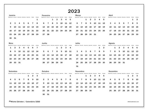 Calendário 2023 Para Imprimir “brasil Sd” Michel Zbinden Br
