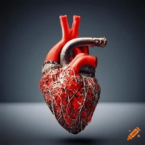 Human Heart Made Of Metal Pieces