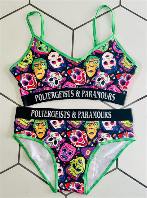 masks bra and panties set poltergeists and paramours