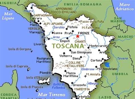 Detailed Map Of Tuscany Italy