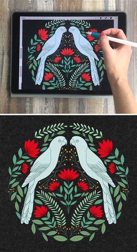 Folk Art Style Illustration On Your Ipad In Procreate Modern Folk Art