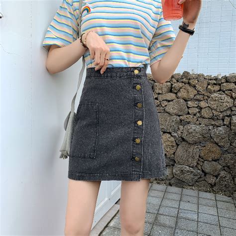 Buy Denim Skirt Women 2020 Newkorean Style New Loose High Waisted