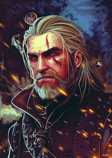 Geralt of Rivia by DimaFisher on DeviantArt Белый волк Игровые