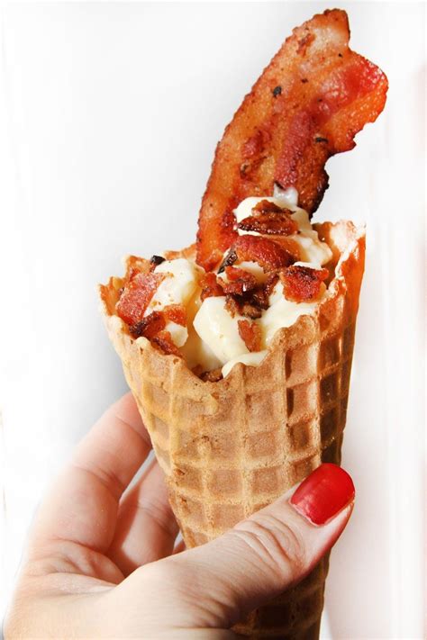 Bbq Bacon Mac And Cheese Waffle Cones Savory Waffle Cone Recipe Food
