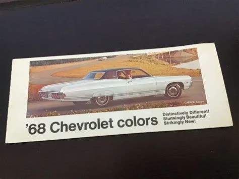 1968 Chevy Cars Color Chart Brochure Original Gm Nos £812 Picclick Uk