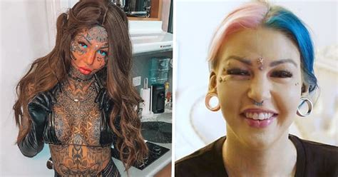 Australian Woman Who Spent 120000 On Body Modifications Covers Tattoos