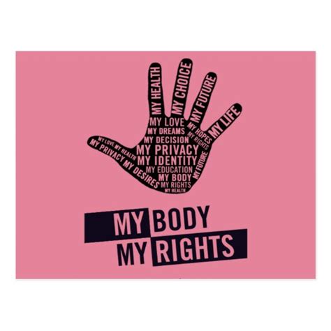 My Body My Choice Womens Rights Postcard