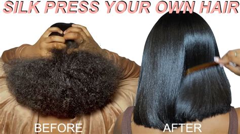 Diy Silk Press On Natural Hair Curly To Straight With No Heat Damage