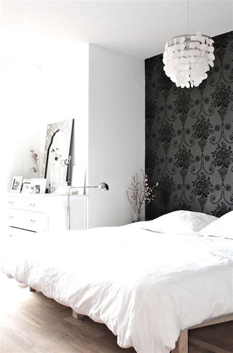 Wallpaper Accent Wall Transitional Bedroom My Scandinavian Home