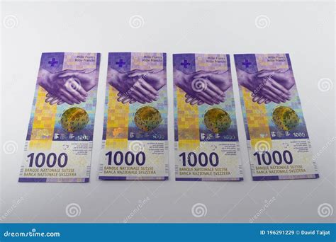 The Largest Swiss Banknotes For 1000 Francs Editorial Stock Image